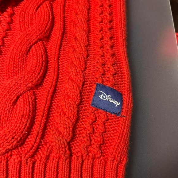 Vintage Walt Disney World Red Cable Knit Sweater M - Picture 4 of 8